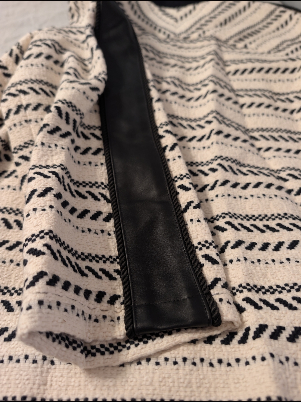 NWT Rebecca Minkoff Bridget Jacket Leather Trim Knit Tweed Size M - Picture 8 of 13
